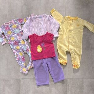5 Piece Girl's Children's Place,Lands End, Old Navy Mix & Match Bundle-Size 6-9M